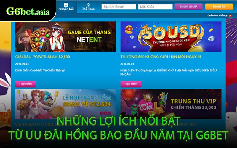 Những Lợi Ích Nổi Bật Từ Ưu Đãi Hồng Bao Đầu Năm Tại G6BET